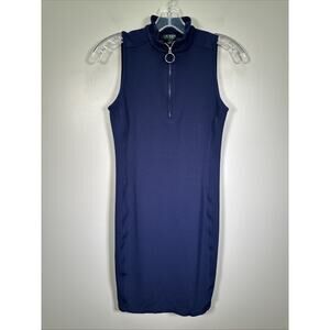 Lauren Ralph Lauren Tennis Dress S Navy Blue Quarter Zip Preppy‎ Old Money